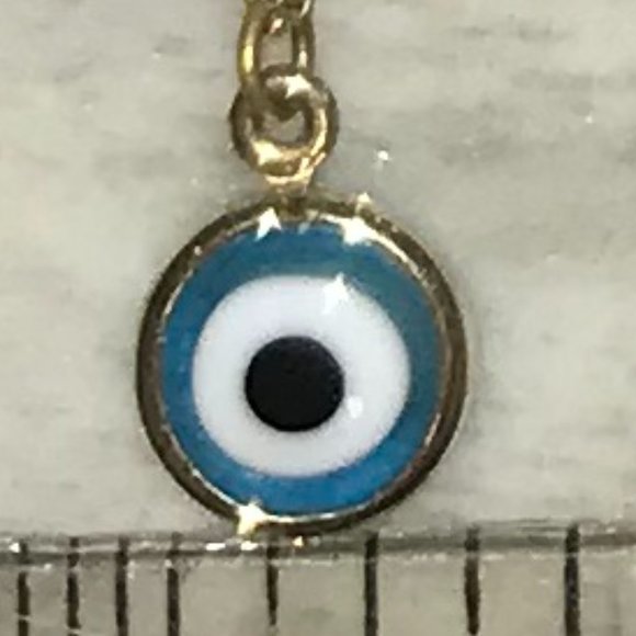 Glass Blue Eye Necklace - Picture 1 of 4